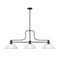 Z-Lite Melange Billiard, 3-Light, 14 In.W x 52 In.L x 21 In.H, Matte Black/White Linen 725-3MB-DWL13 - alternate 2
